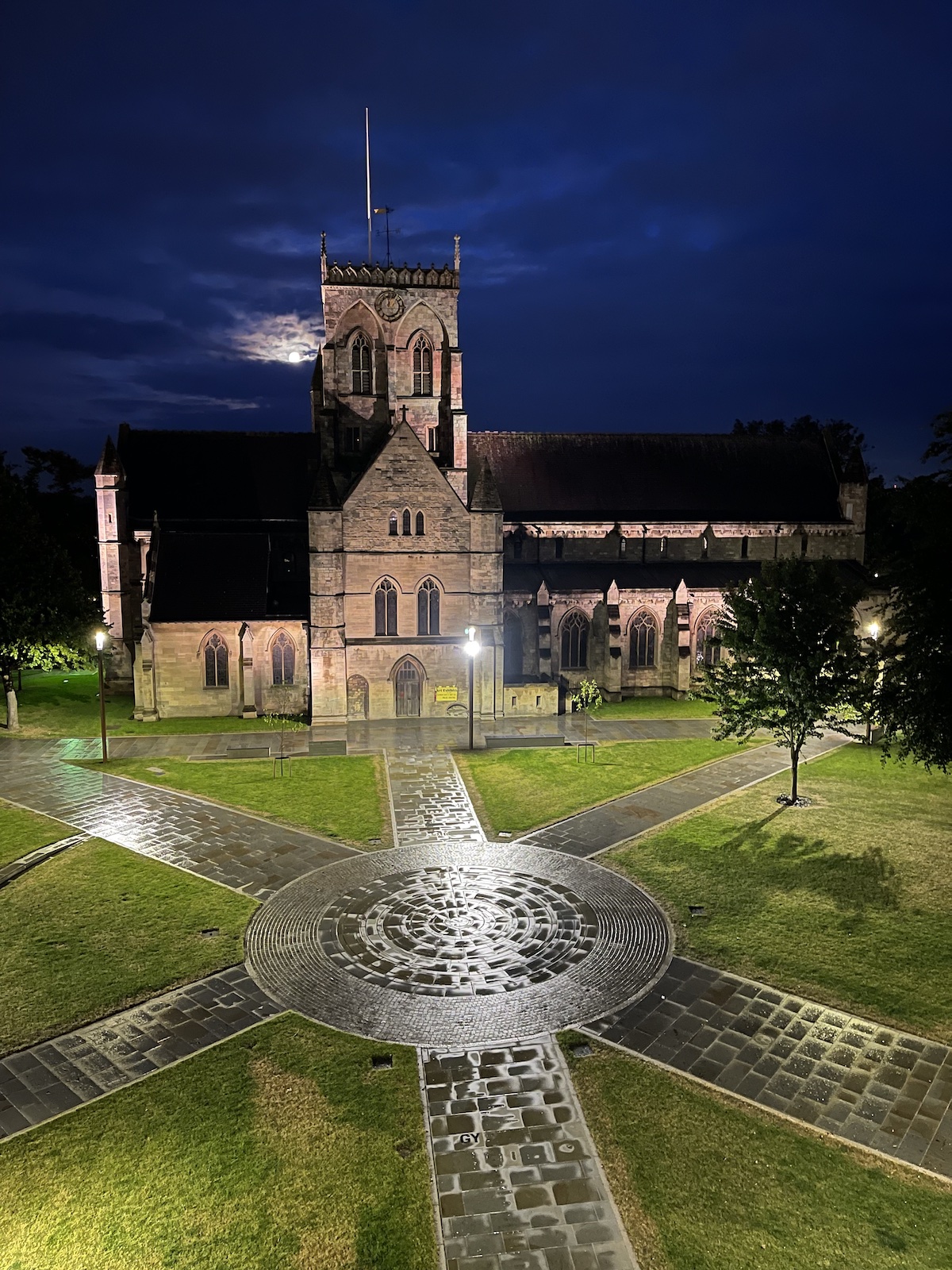 Grimsby Minster at night